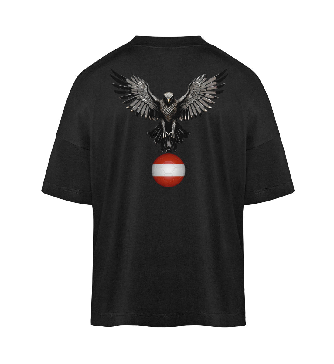 oversized t-shirt aus bio baumwolle veredelt mit einem österreich adler design umweltfreundlich hochwertig und bequem