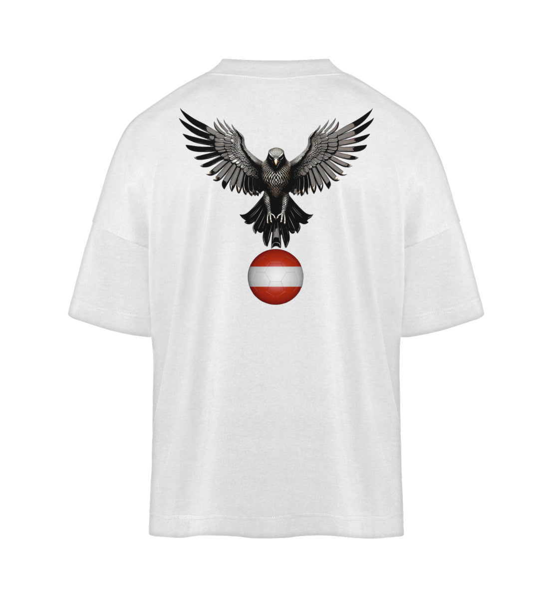 oversized t-shirt aus bio baumwolle veredelt mit einem österreich adler design umweltfreundlich hochwertig und bequem