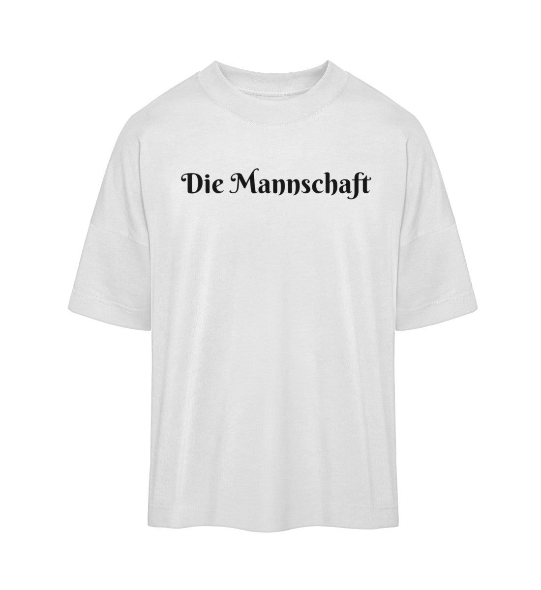oversized t-shirt aus bio baumwolle veredelt mit einem die mannschaft design umweltfreundlich hochwertig und bequem 
