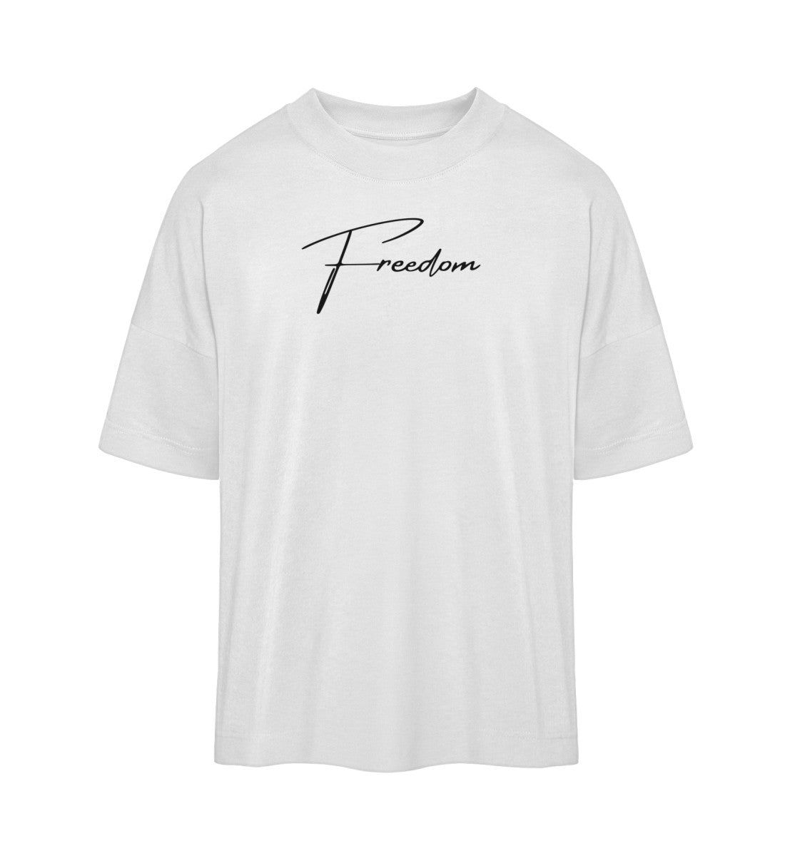 Oversized T-Shirt aus 100% Bio-Baumwolle mit einem Design, das Freiheit und Eleganz vereint, ideal für Gym und Freizeit.