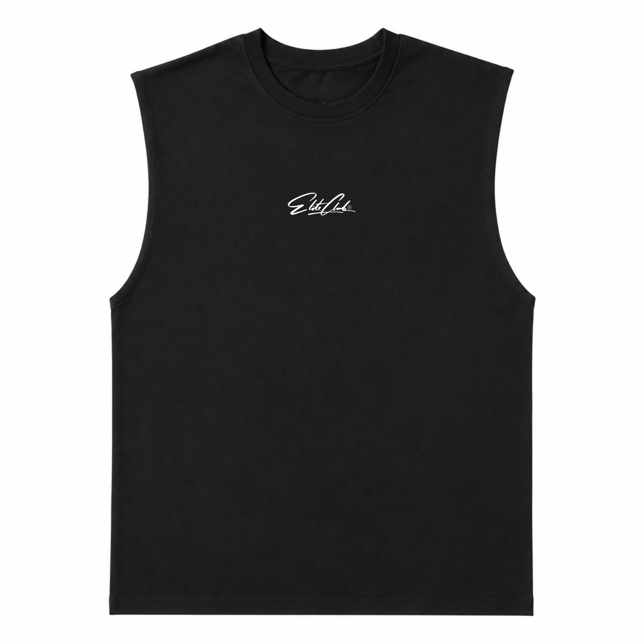 Gym Tanktop Herren Schwarz Dropped Shoulder – Ansicht 1