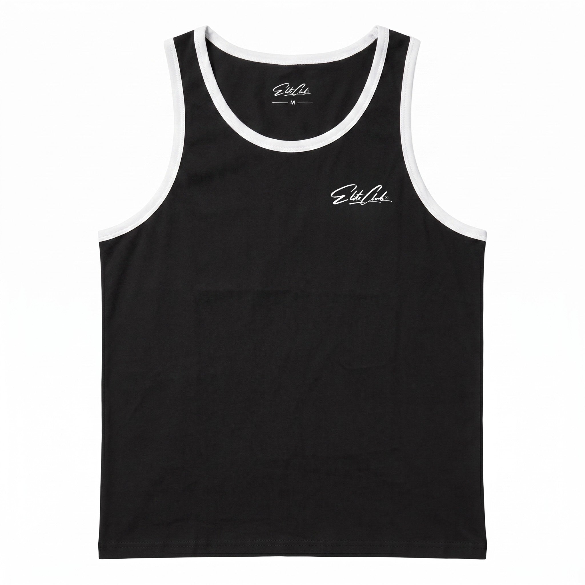 Gym Tanktop Herren Schwarz mit weißen Kontraststreifen – Ansicht 1