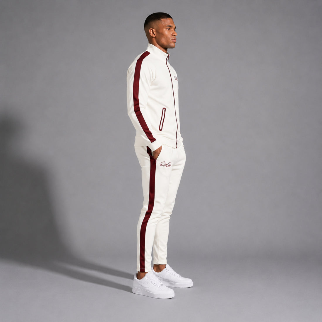 Trainingsanzug Herren Off-White Slim Fit Tracksuit von Elite Club ®, Seitenansicht