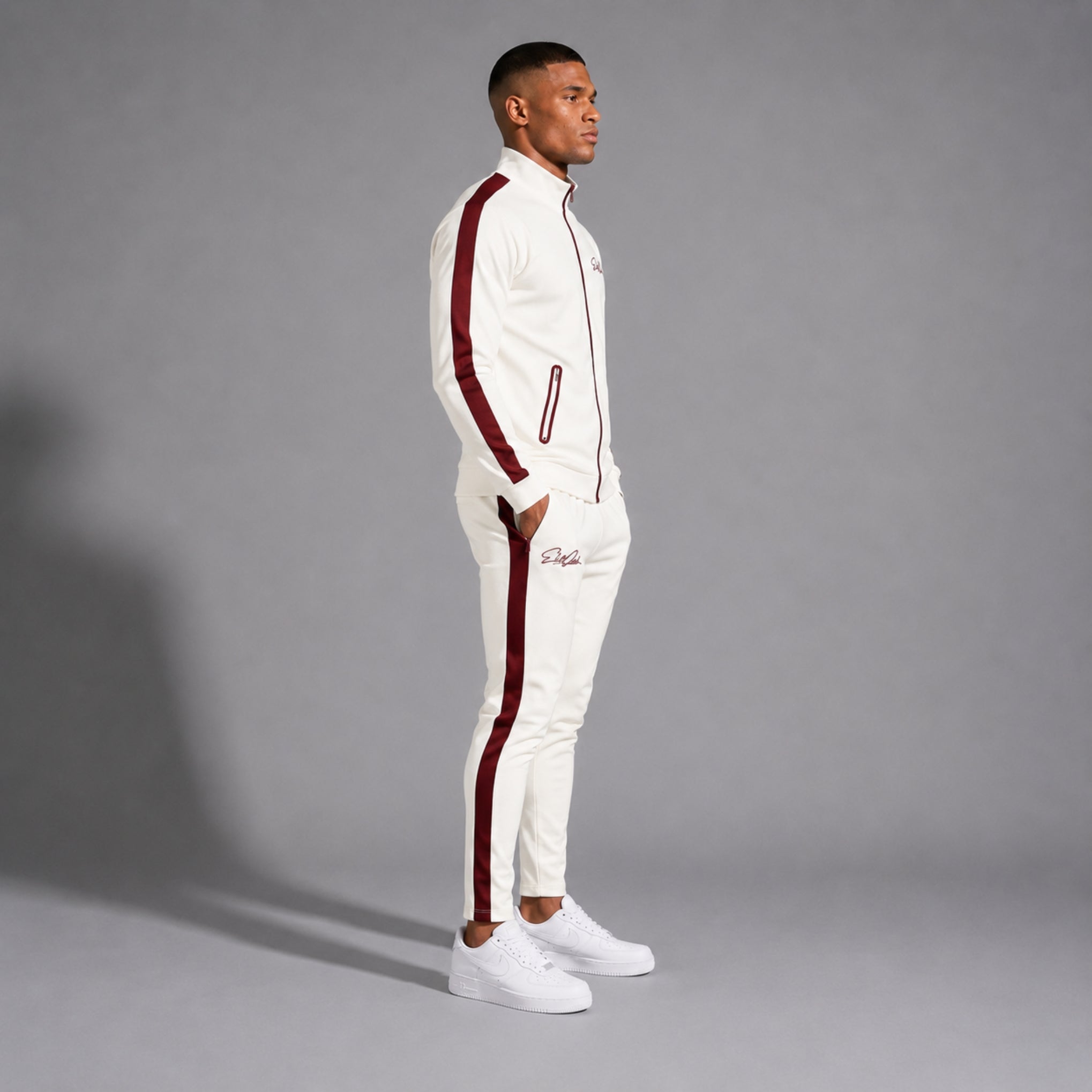 Trainingsanzug Herren Off-White Slim Fit Tracksuit von Elite Club ®, Seitenansicht