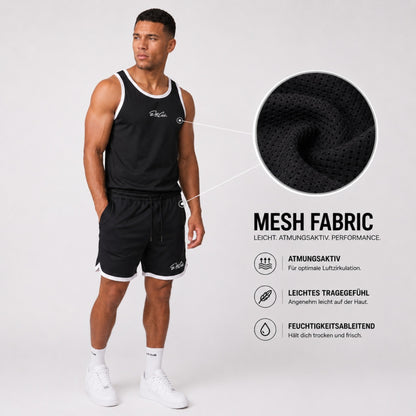 Gym Tanktop und Shorts Set Herren Schwarz – Ansicht 2