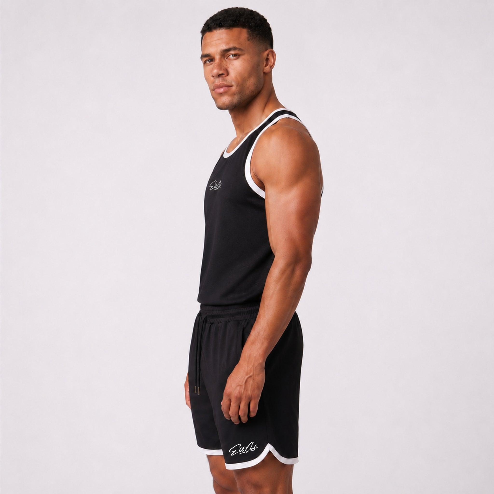 Gym Tanktop und Shorts Set Herren Schwarz – Ansicht 3